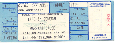 Life in General Variant Cause Hall of Fame