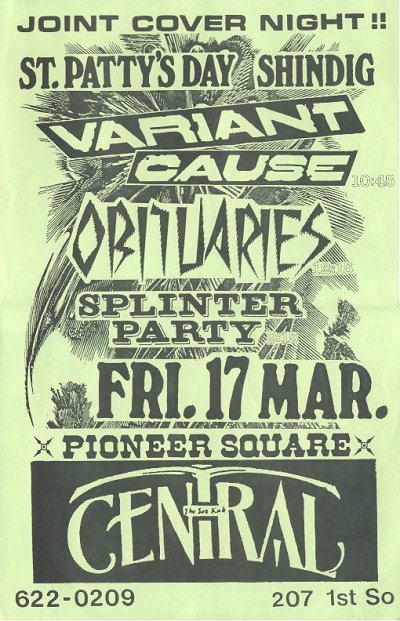 the Obituaries Portland punk Splinter Party Curtis Graham Variant Cause