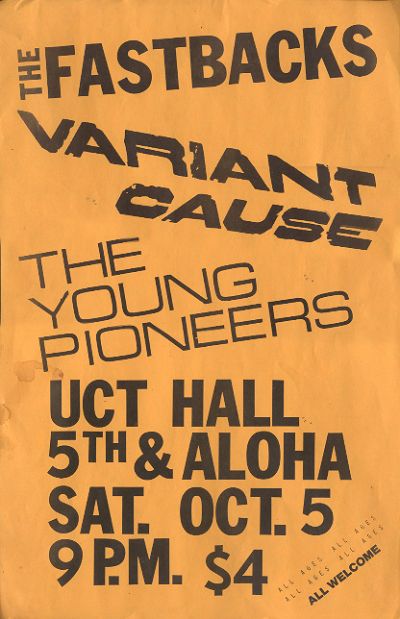 Variant Cause the Young Pioneers the Fastbacks UCT Hall Lower Queen Anne